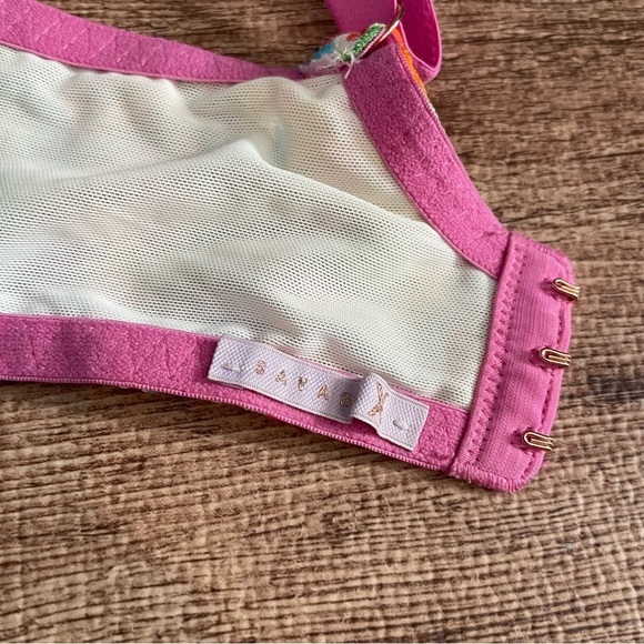 Savage X Fenty Tagged by Savage Unlined Lace Bra Love Print Size 34DDD - Picture 4 of 4